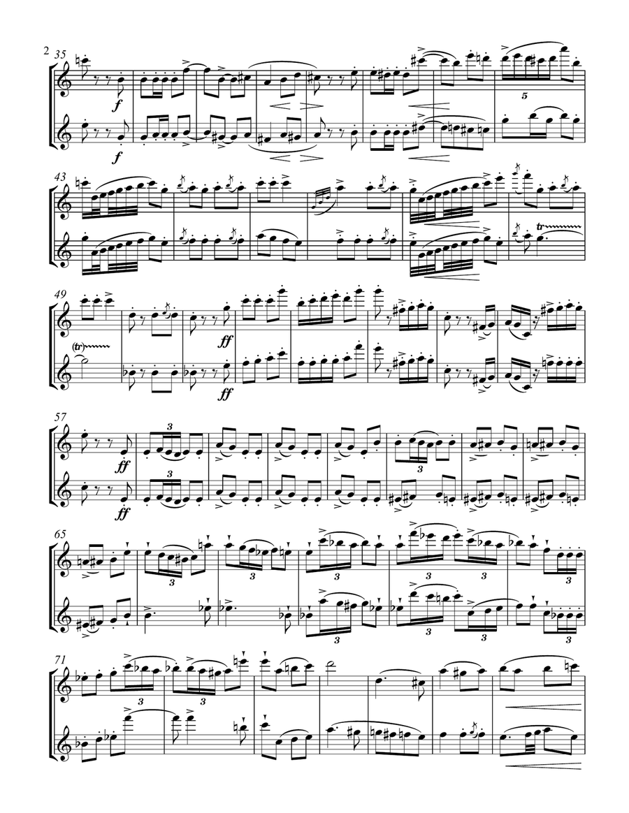 Joyeuse Marche for Two Flutes Flute Duet scores gallery preview page 3