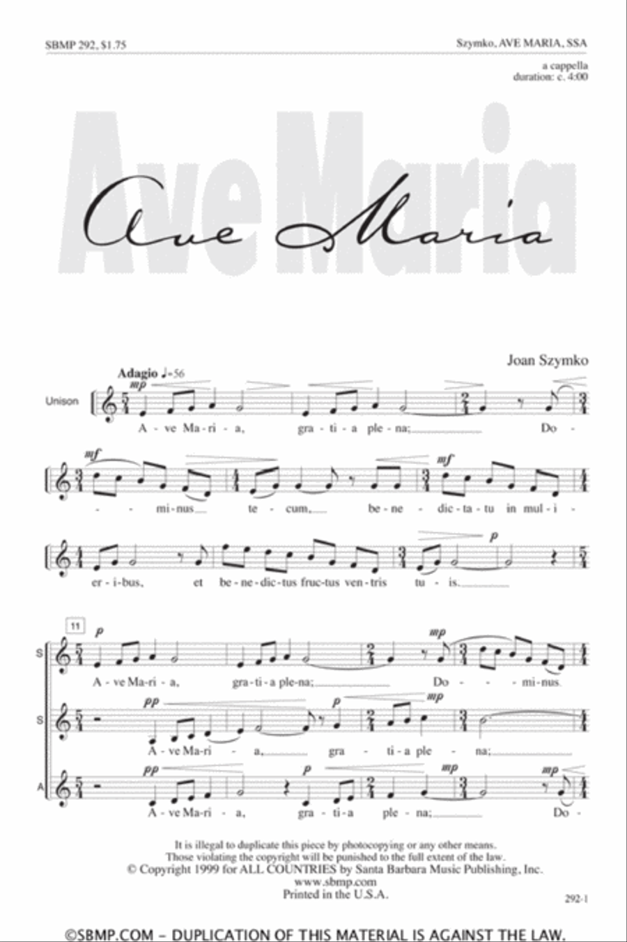Ave Maria - SSA Octavo SSA scores gallery preview page 2
