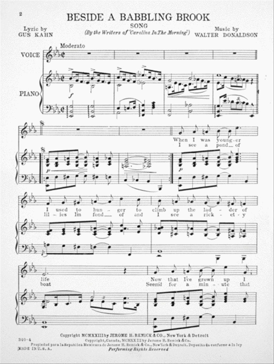 Beside a Babbling Brook Voice scores gallery preview page 2