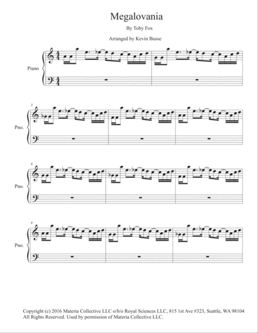 MEGALOVANIA (from Undertale) Easy Piano scores gallery preview page 1