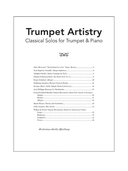 Trumpet Artistry: Classical Solos for Trumpet & Piano image number null