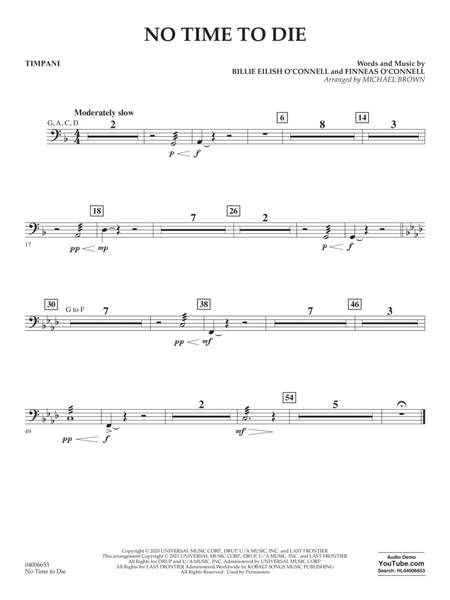 No Time to Die (from No Time To Die) (arr. Michael Brown) - Timpani