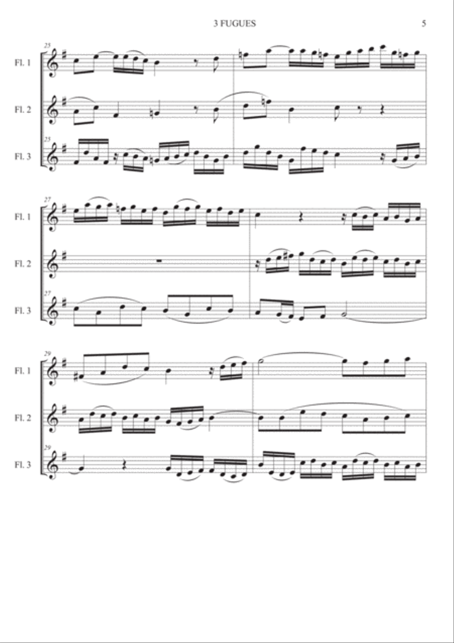 3 Fugues J S Bach - Flute trio Flute Trio scores gallery preview page 6