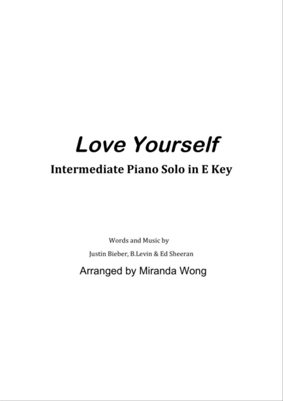 Love Yourself Love Yourself Piano Solo scores gallery preview page 1