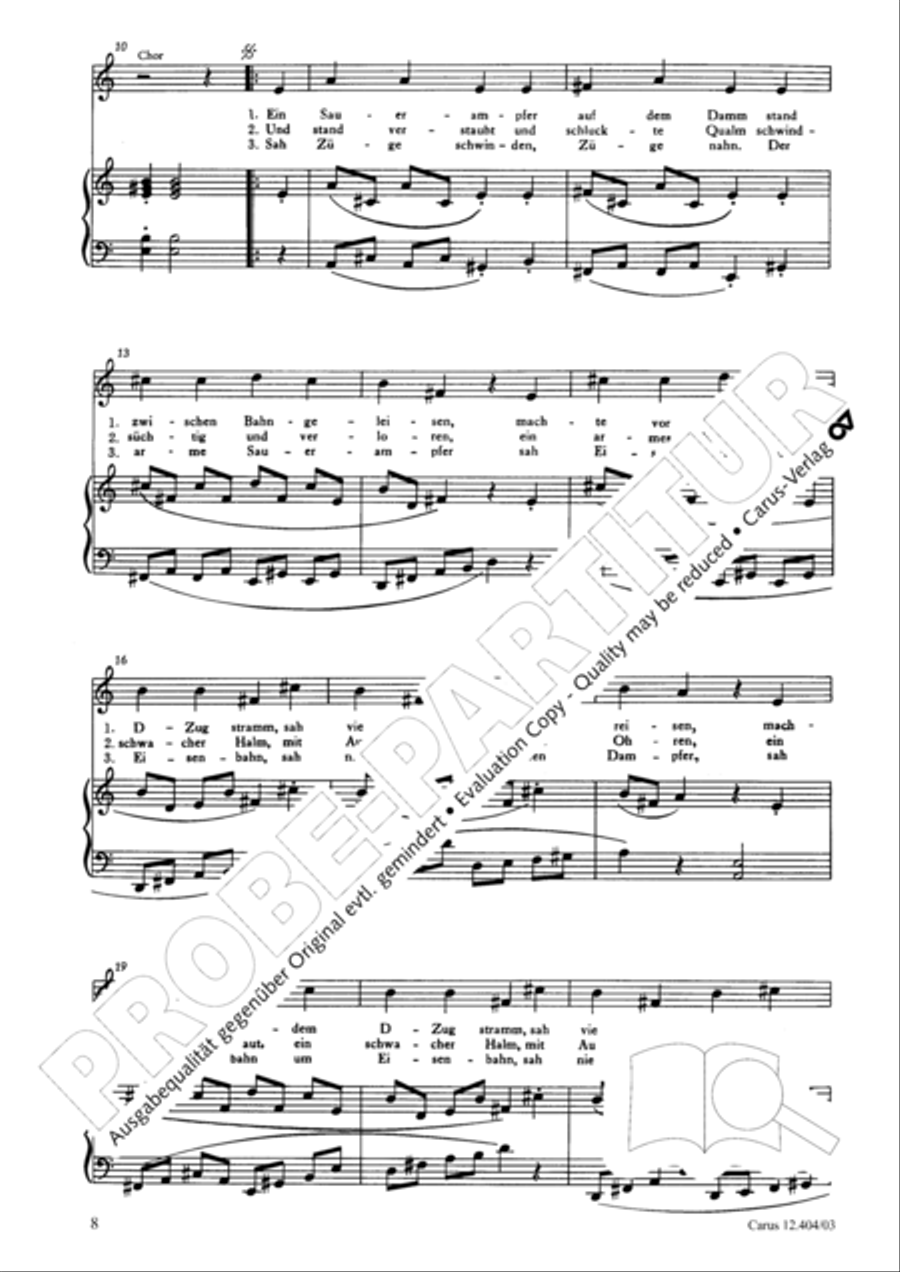 Zughart: Ringelnatz-Lieder Choir scores gallery preview page 8