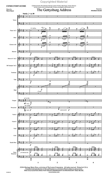 The Gettysburg Address - Orchestral Score and Parts