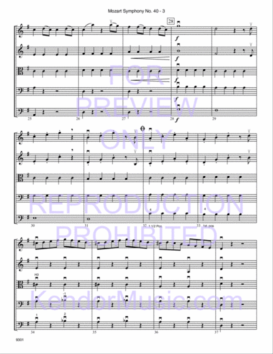 Mozart Symphony No. 40 (First Movement, K. 550) String Orchestra scores gallery preview page 4