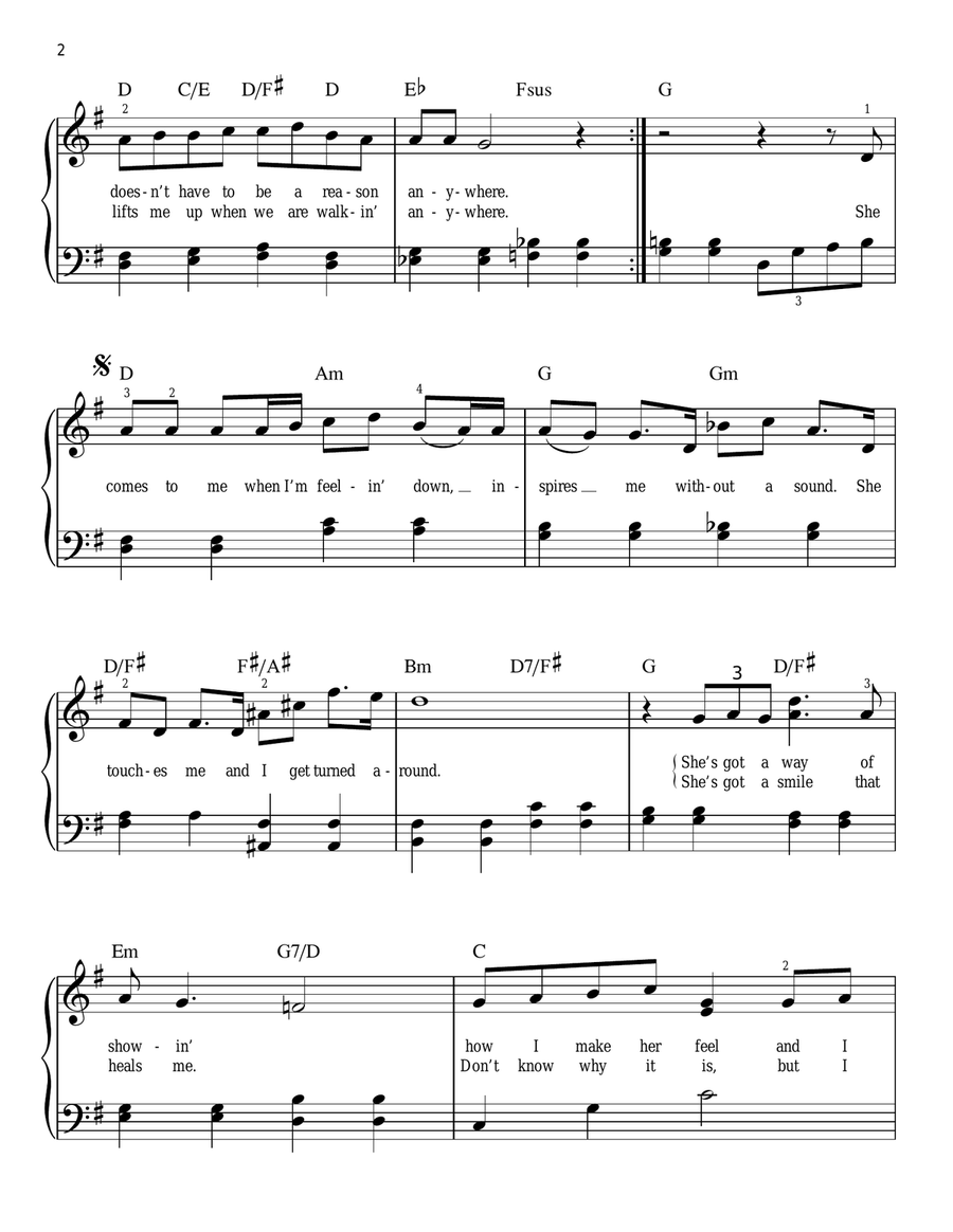 She's Got A Way Easy Piano scores gallery preview page 2