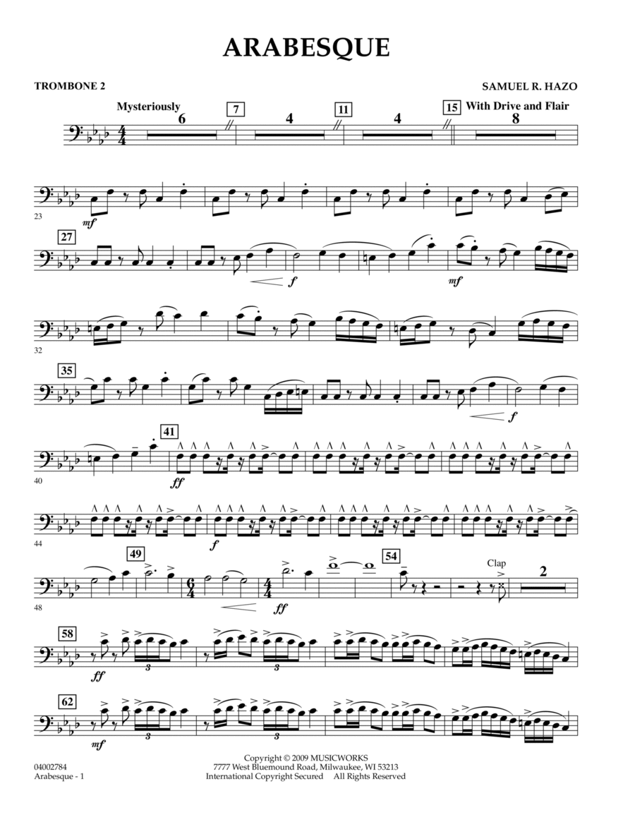 Arabesque - Trombone 2 Trombone scores gallery preview page 1