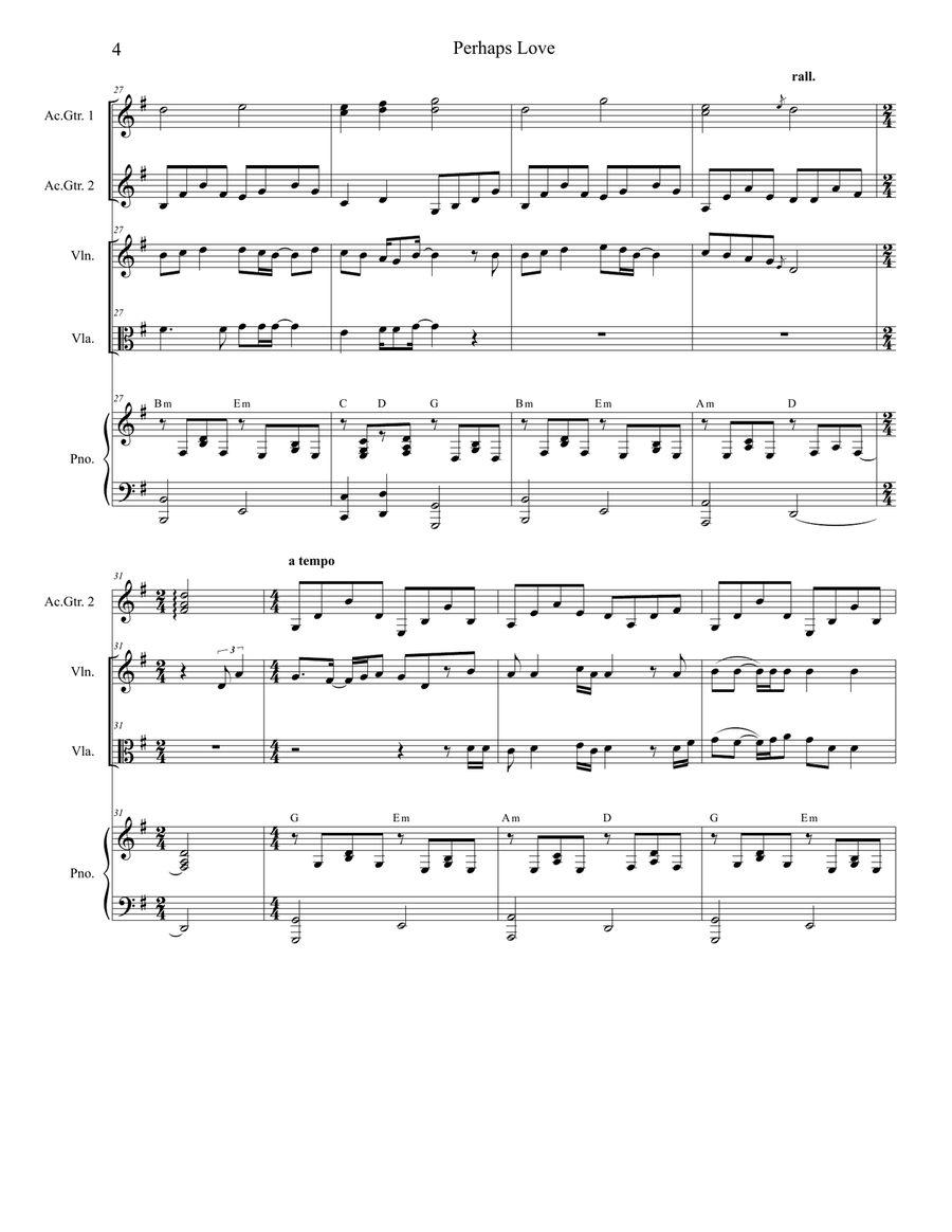 Perhaps Love String Duet scores gallery preview page 4