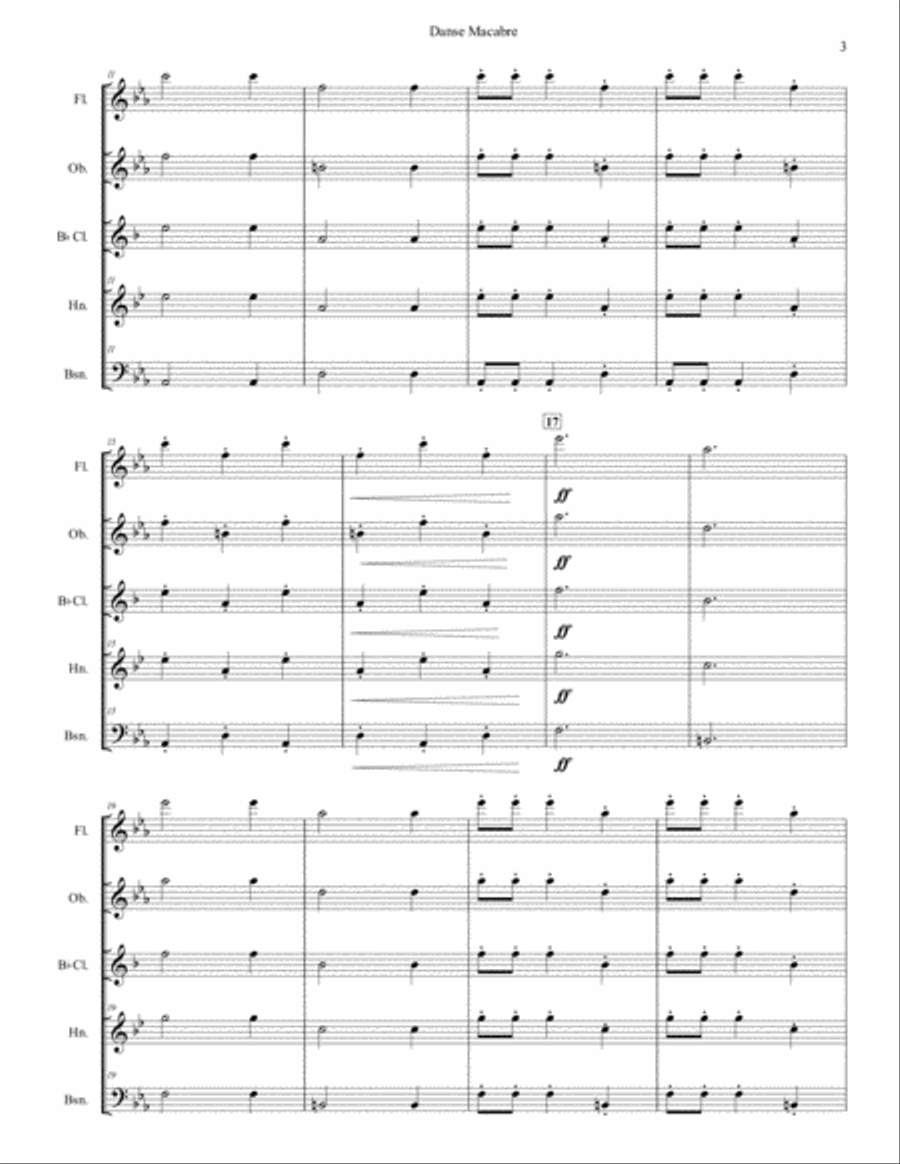 Danse Macabre for Woodwind Quintet Woodwind Quintet scores gallery preview page 3