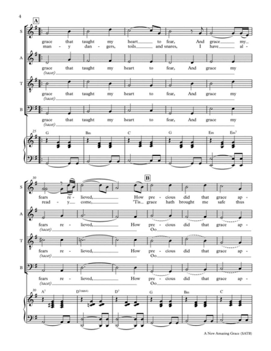 A New Amazing Grace – SATB/TTBB and Piano image number null