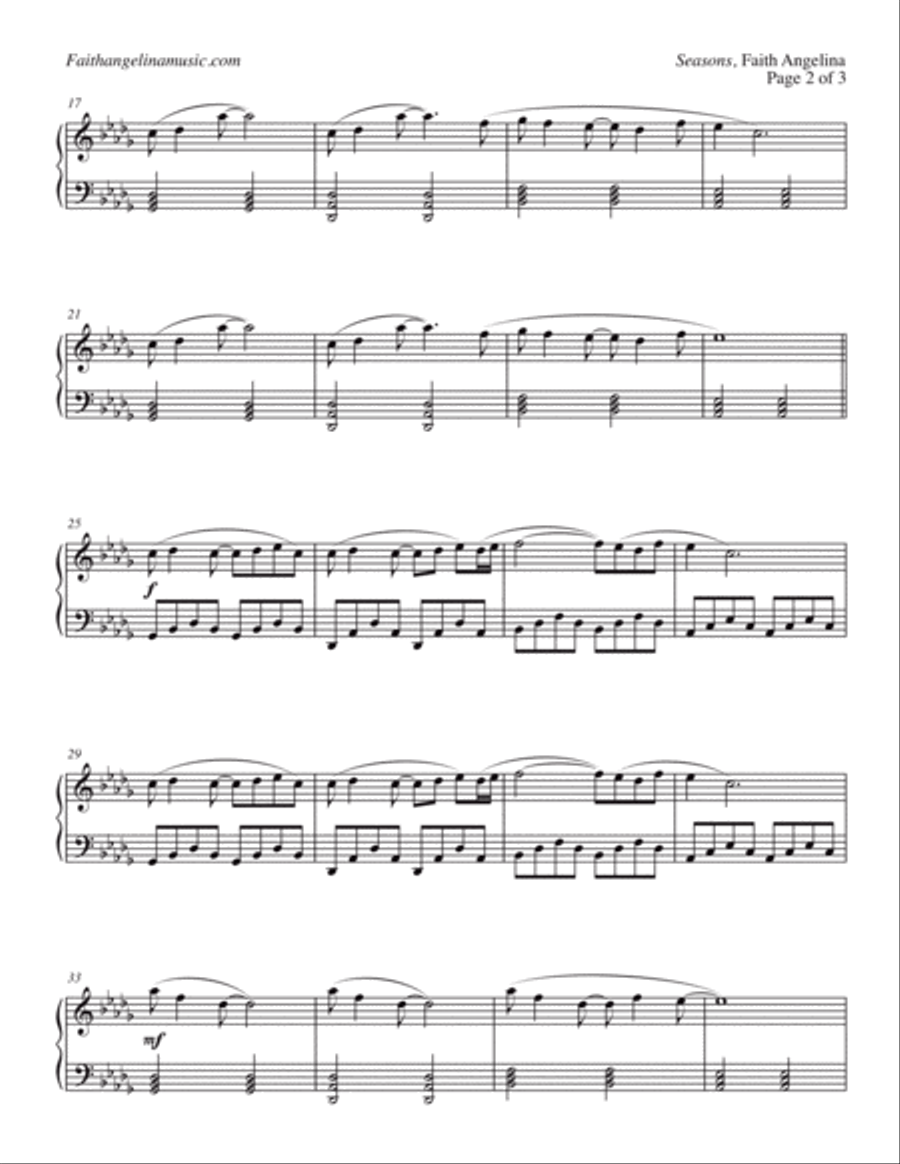 Seasons Piano Solo scores gallery preview page 2