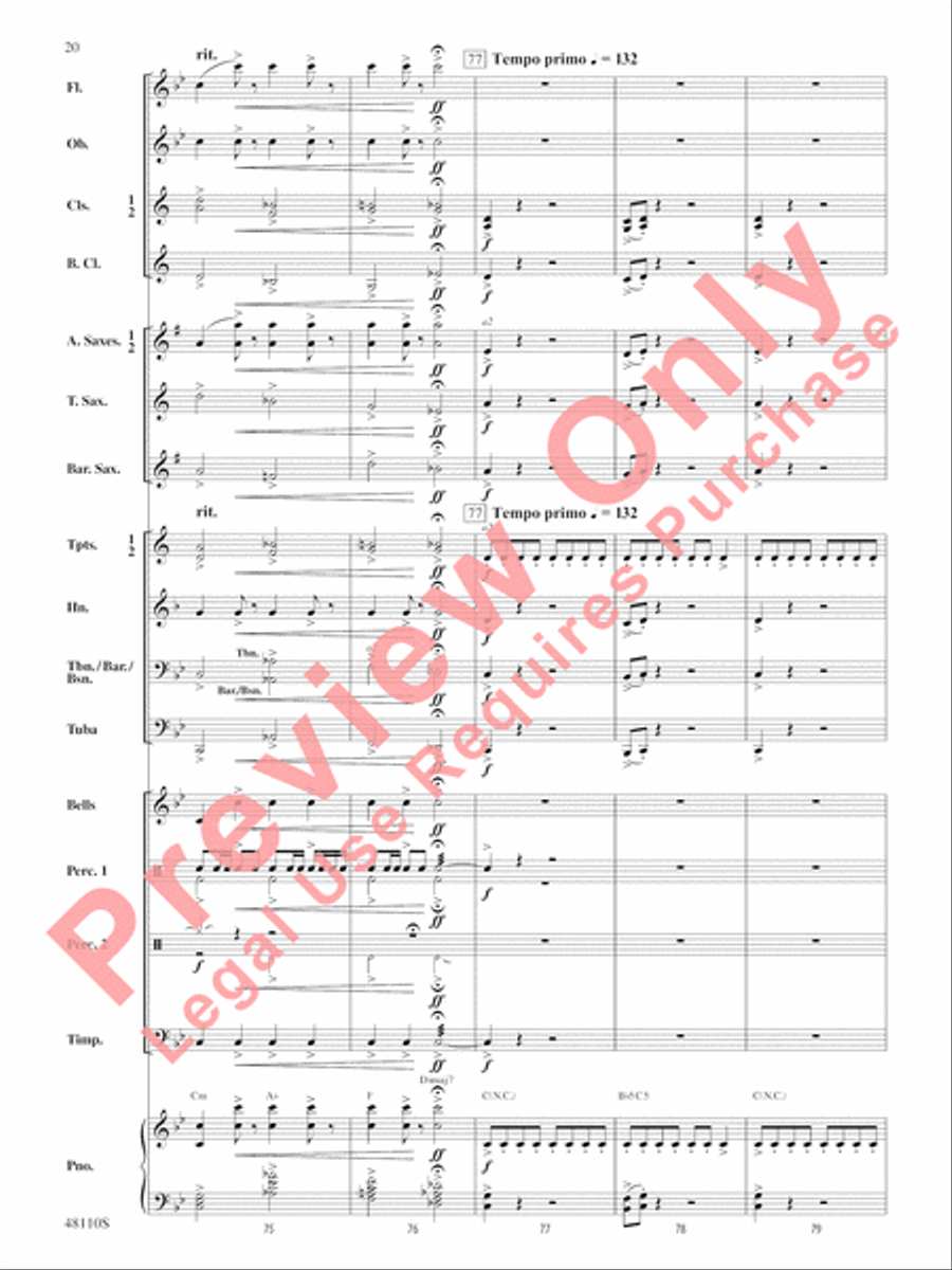 Escape from Thunder Mountain Concert Band scores gallery preview page 21