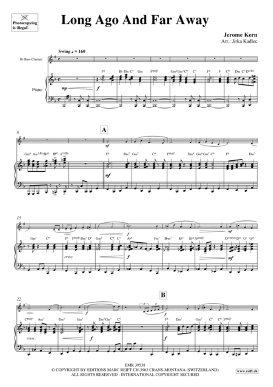 Long Ago And Far Away Bass Clarinet scores gallery preview page 3