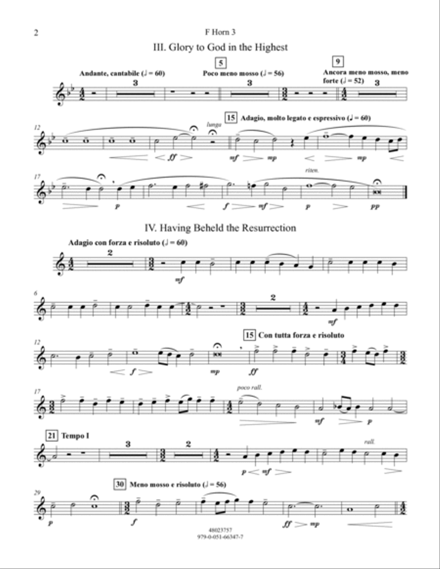 Suite from All-Night Vigil (Vespers) - F Horn 3 Horn scores gallery preview page 2