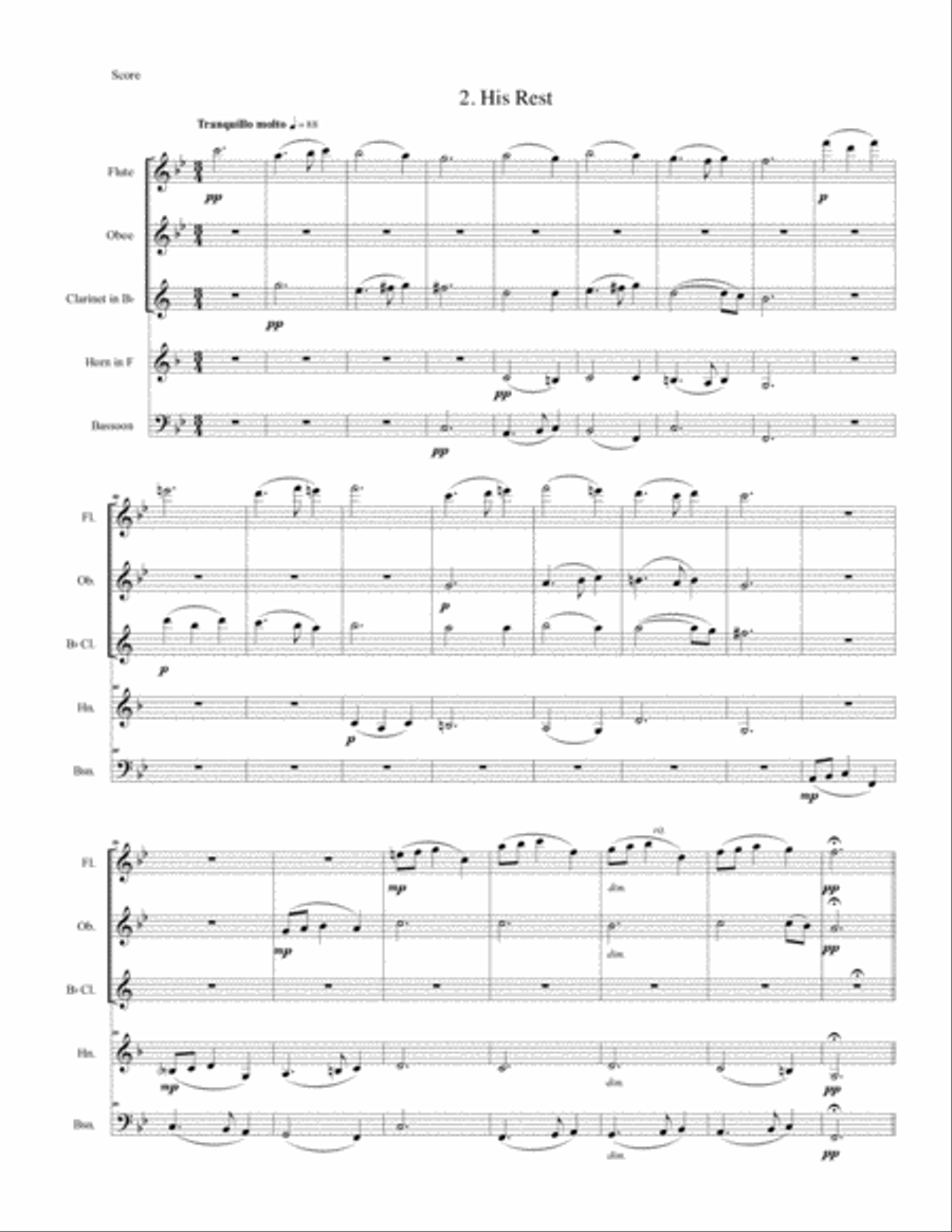 Giles Farnaby Suite 2 for Woodwind Quintet Woodwind Quintet scores gallery preview page 5