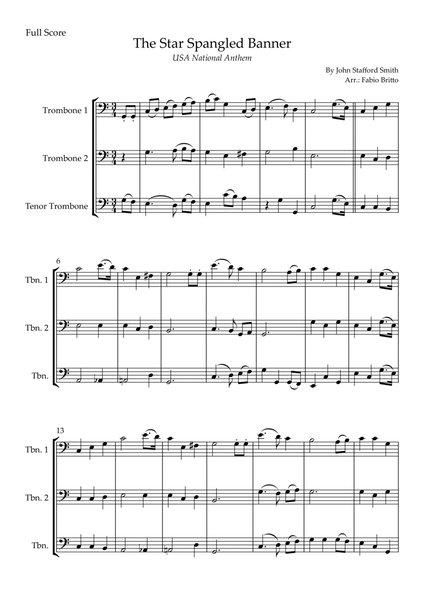 The Star Spangled Banner (USA National Anthem) for Trombone Trio image number null