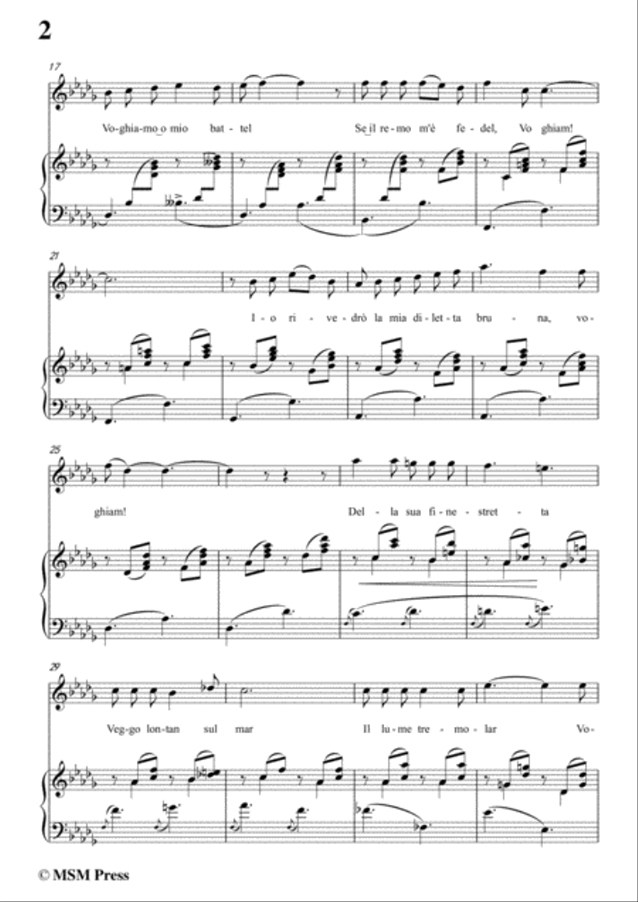 Tosti-A sera in D flat Major,for Voice and Piano Voice Solo scores gallery preview page 4