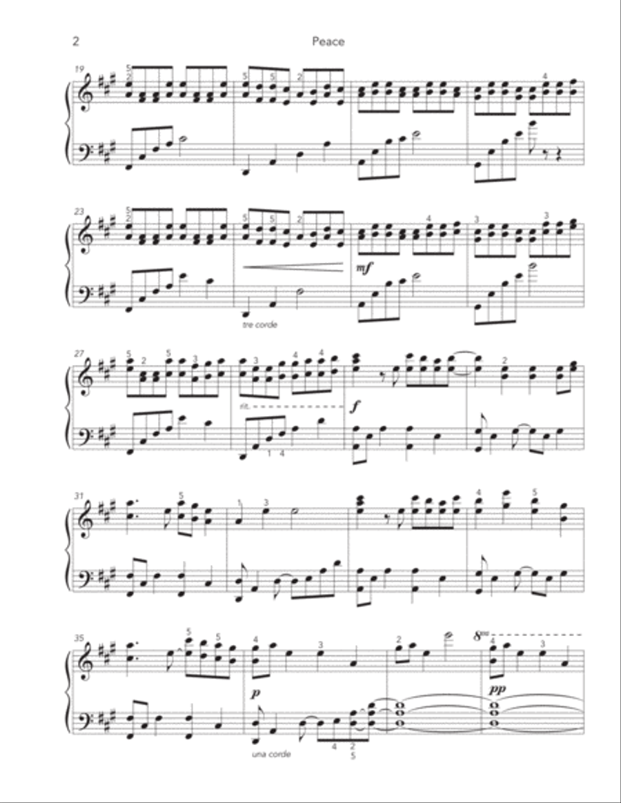 Peace Peace Piano Solo scores gallery preview page 2