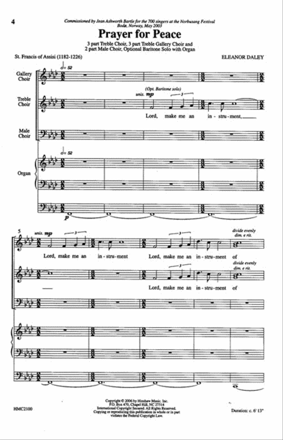 Prayer for Peace Prayer for Peace 3-Part scores gallery preview page 2
