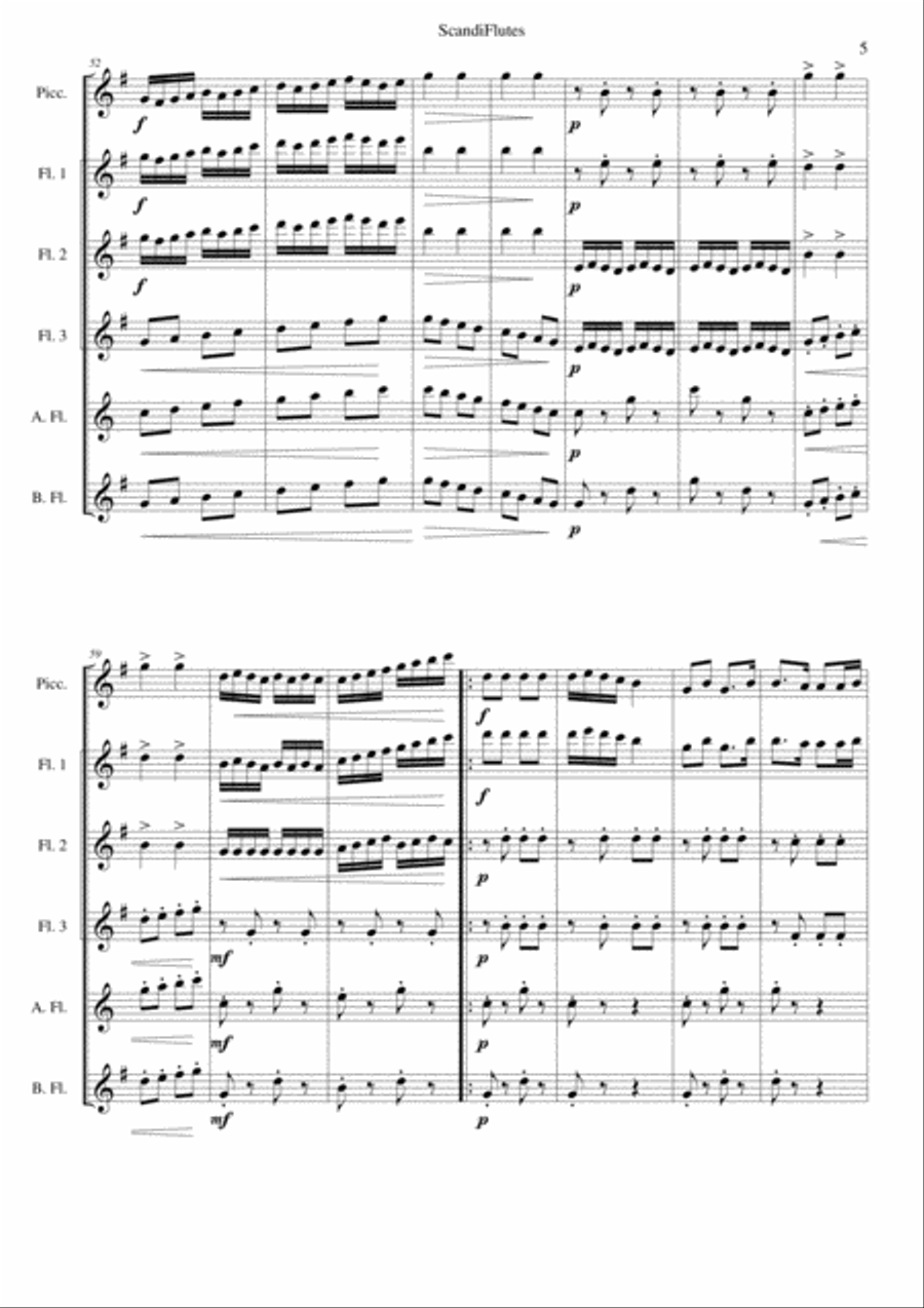ScandiFlutes ScandiFlutes Woodwind Ensemble scores gallery preview page 5