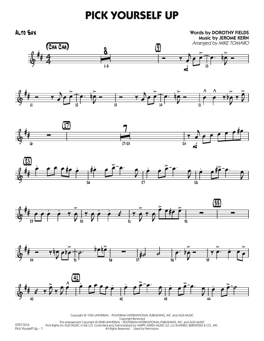 Pick Yourself Up - Alto Sax Jazz Ensemble scores gallery preview page 1