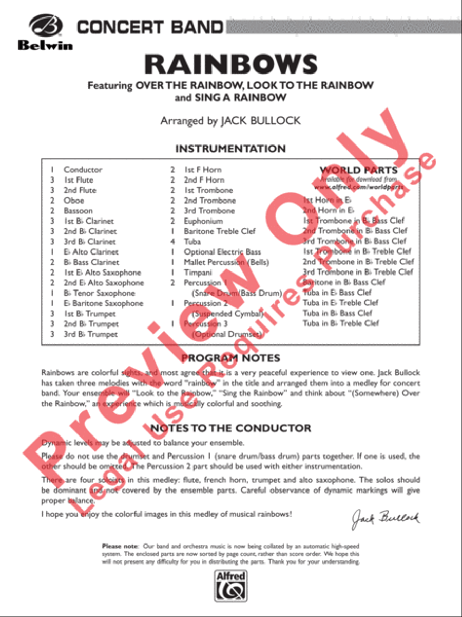 Rainbows Concert Band scores gallery preview page 2
