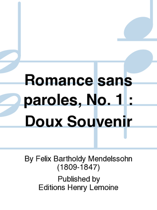 Book cover for Romance sans paroles No. 1: Doux Souvenir