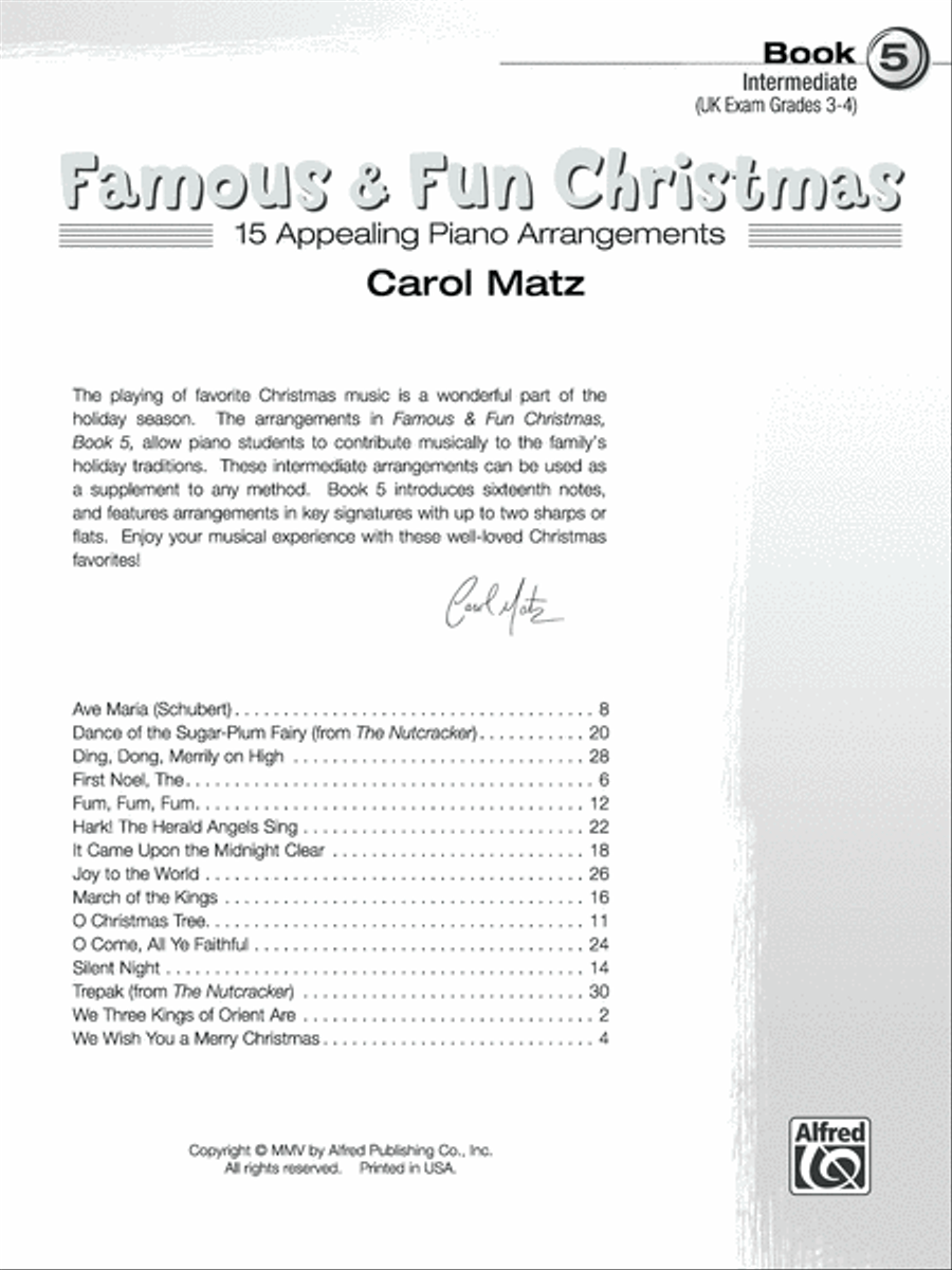 Famous & Fun Christmas, Book 5 Piano Method scores gallery preview page 2