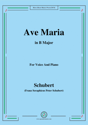 Book cover for Schubert-Ave maria in B Major,for voice and piano