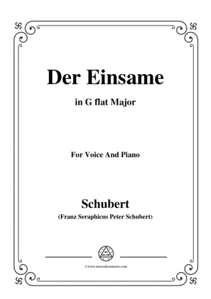 Schubert-Der Einsame,Op.41,in G flat Major,for Voice&Piano