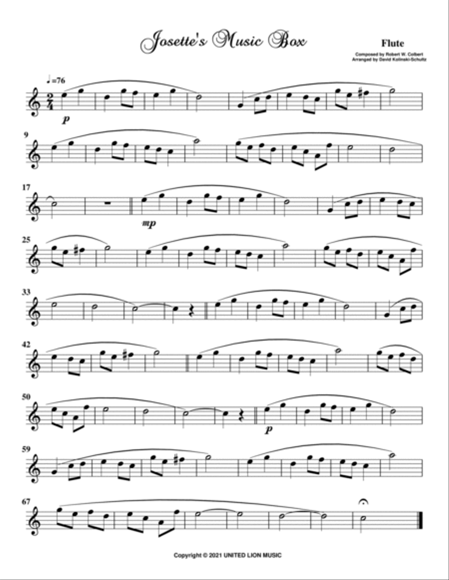 Josette's Music Box Flute scores gallery preview page 2
