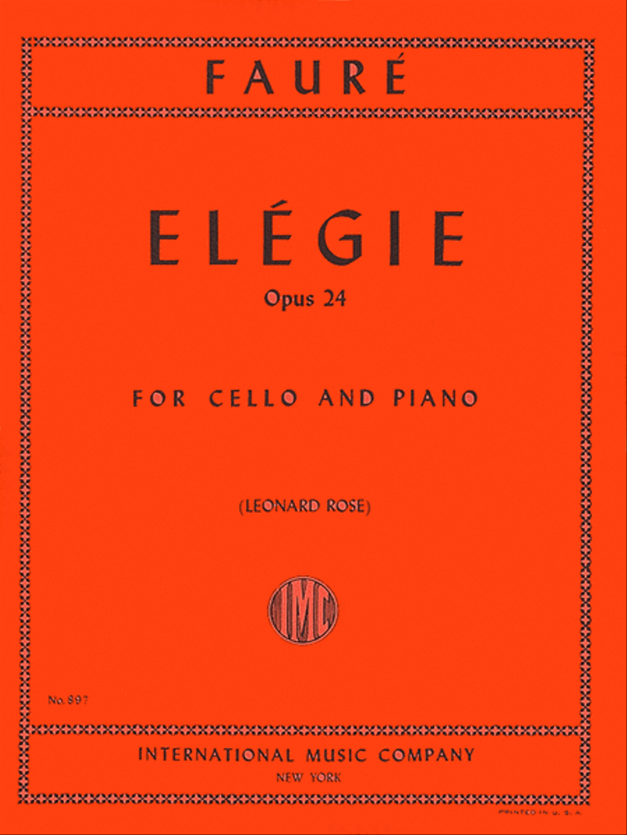 Elegie, Opus 24 Elegie, Opus 24 Piano Accompaniment scores gallery preview page 1