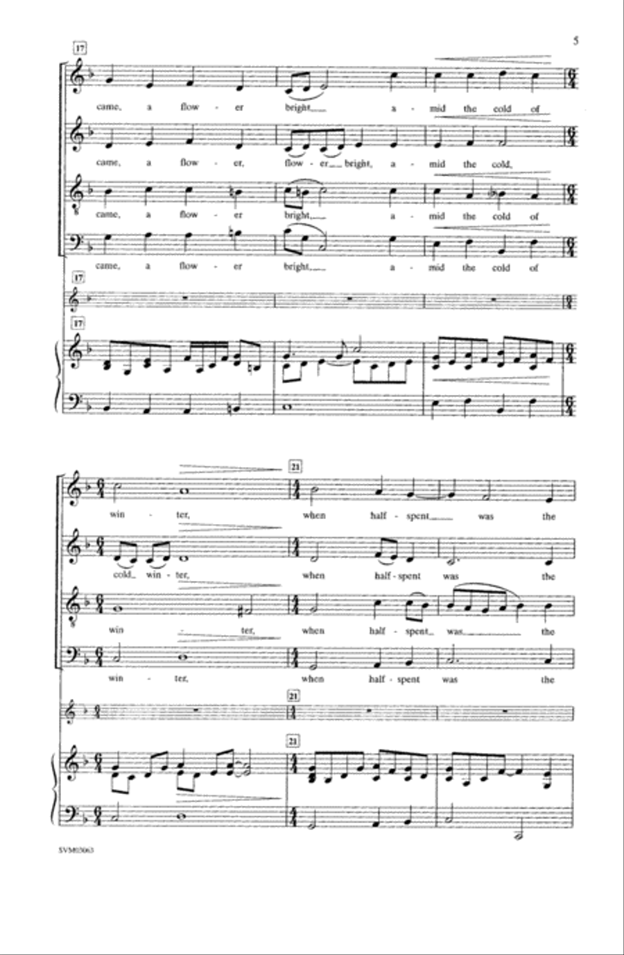 Lo, How a Rose E'er Blooming 4-Part scores gallery preview page 4
