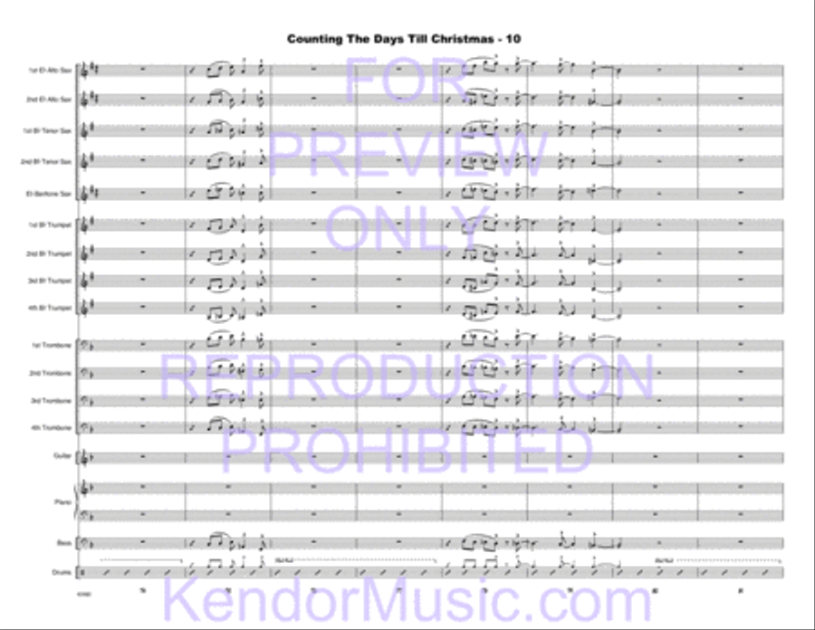 Counting The Days Till Christmas (Full Score) Jazz Ensemble scores gallery preview page 11