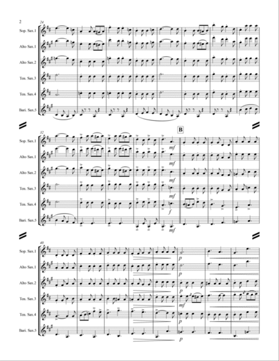 March - The Liberty Bell (for Saxophone Quintet SATTB or AATTB) Saxophone Quintet scores gallery preview page 3
