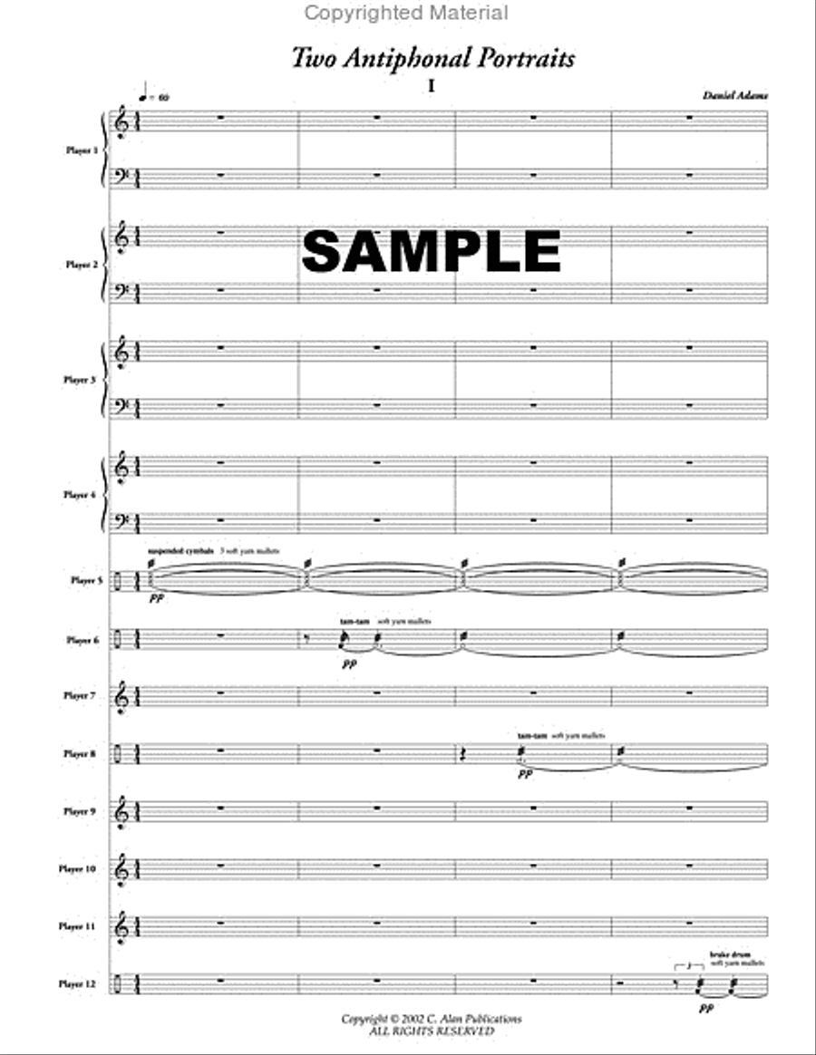 Two Antiphonal Portraits (score only) Percussion Ensemble scores gallery preview page 2
