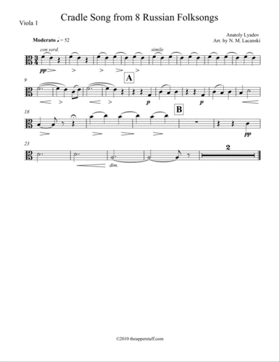 8 Russian Folksongs Cradle Song String Orchestra scores gallery preview page 5