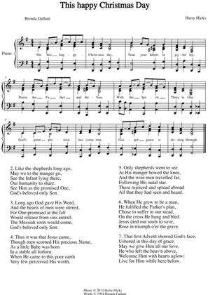 This happy Christmas Day. A brand new hymn!