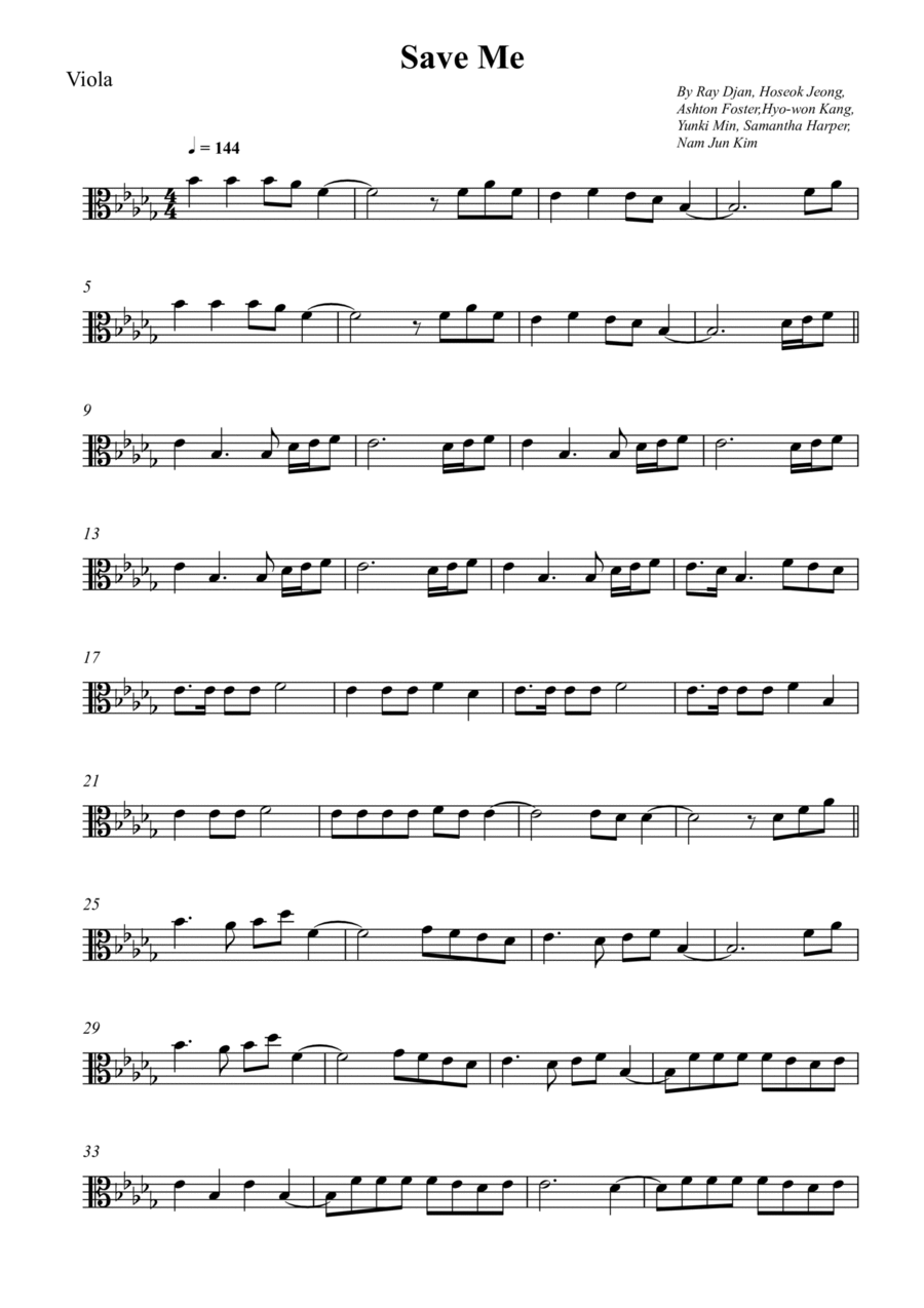 Save Me Viola Solo scores gallery preview page 1