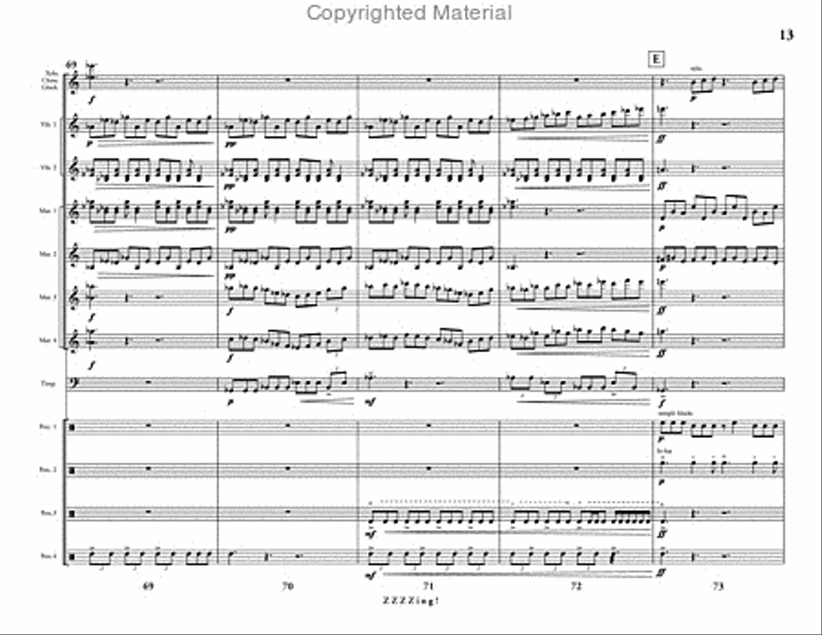 ZZZZing! ZZZZing! Percussion Ensemble scores gallery preview page 14