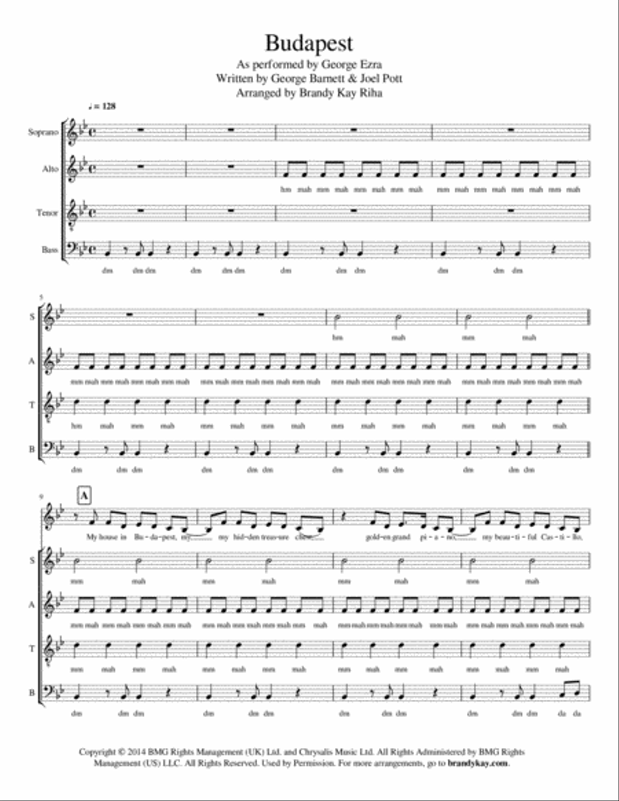 Budapest 4-Part scores gallery preview page 1