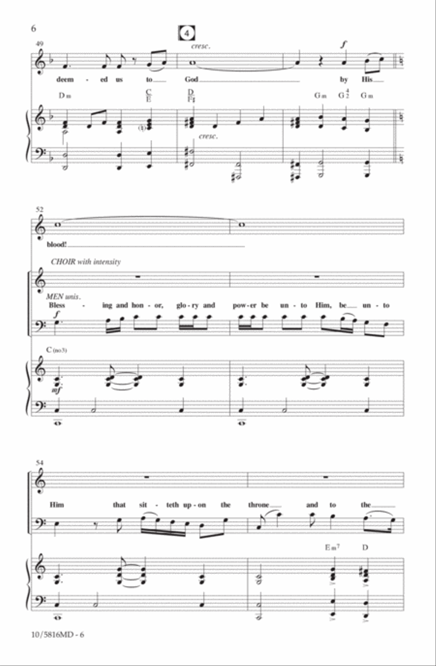 Worthy Is the Lamb That Was Slain / Hallelujah 4-Part scores gallery preview page 6