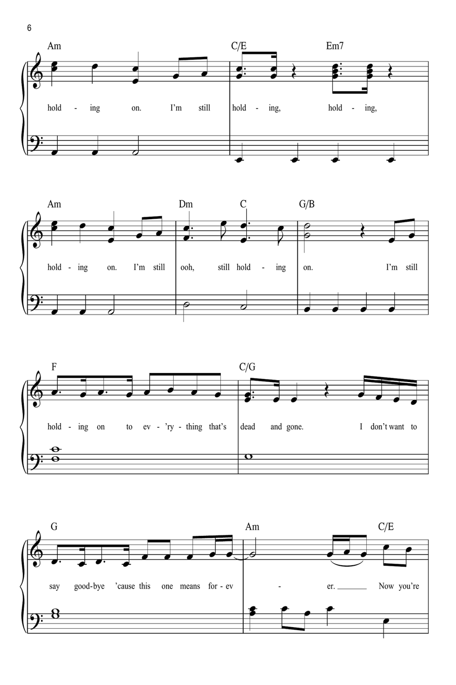 In The Stars Easy Piano scores gallery preview page 6