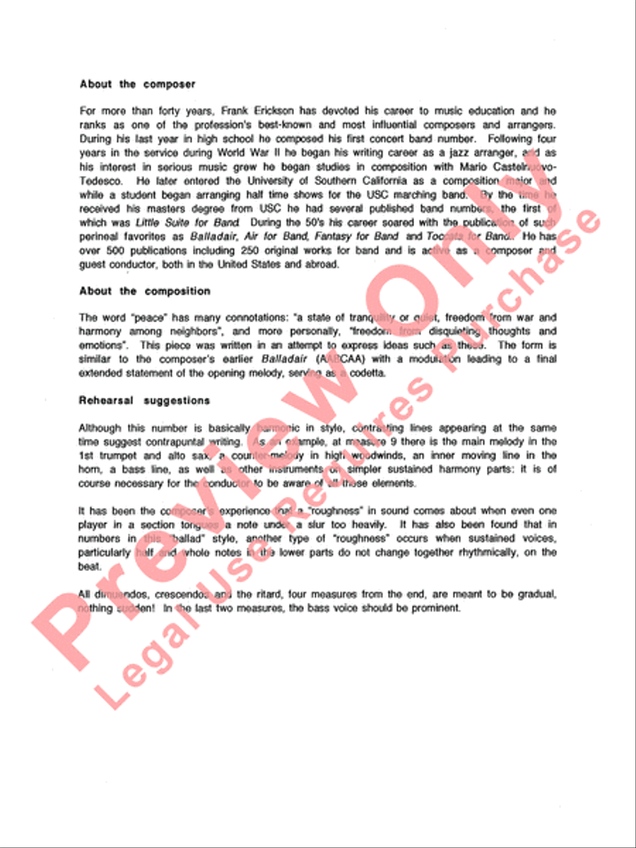 Ballad for Peace Ballad for Peace Concert Band scores gallery preview page 3