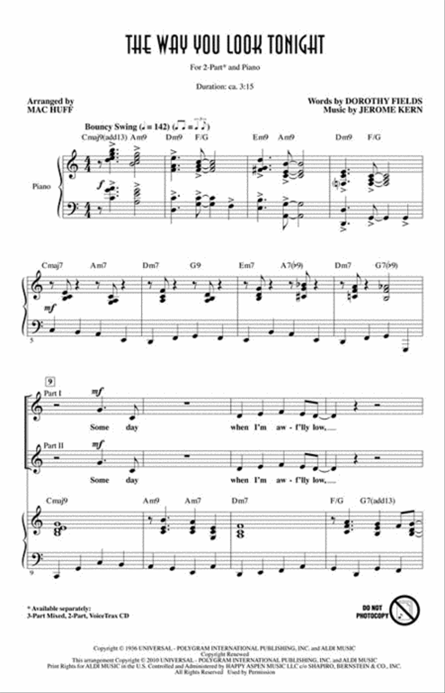 The Way You Look Tonight 2-Part scores gallery preview page 2