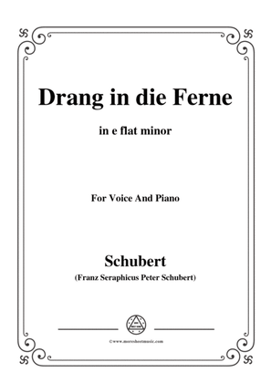 Schubert-Drang in die Ferne,Op.71,in e flat minor,for Voice&Piano
