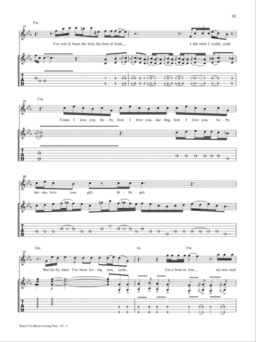 Since I've Been Loving You Guitar Tablature scores gallery preview page 3
