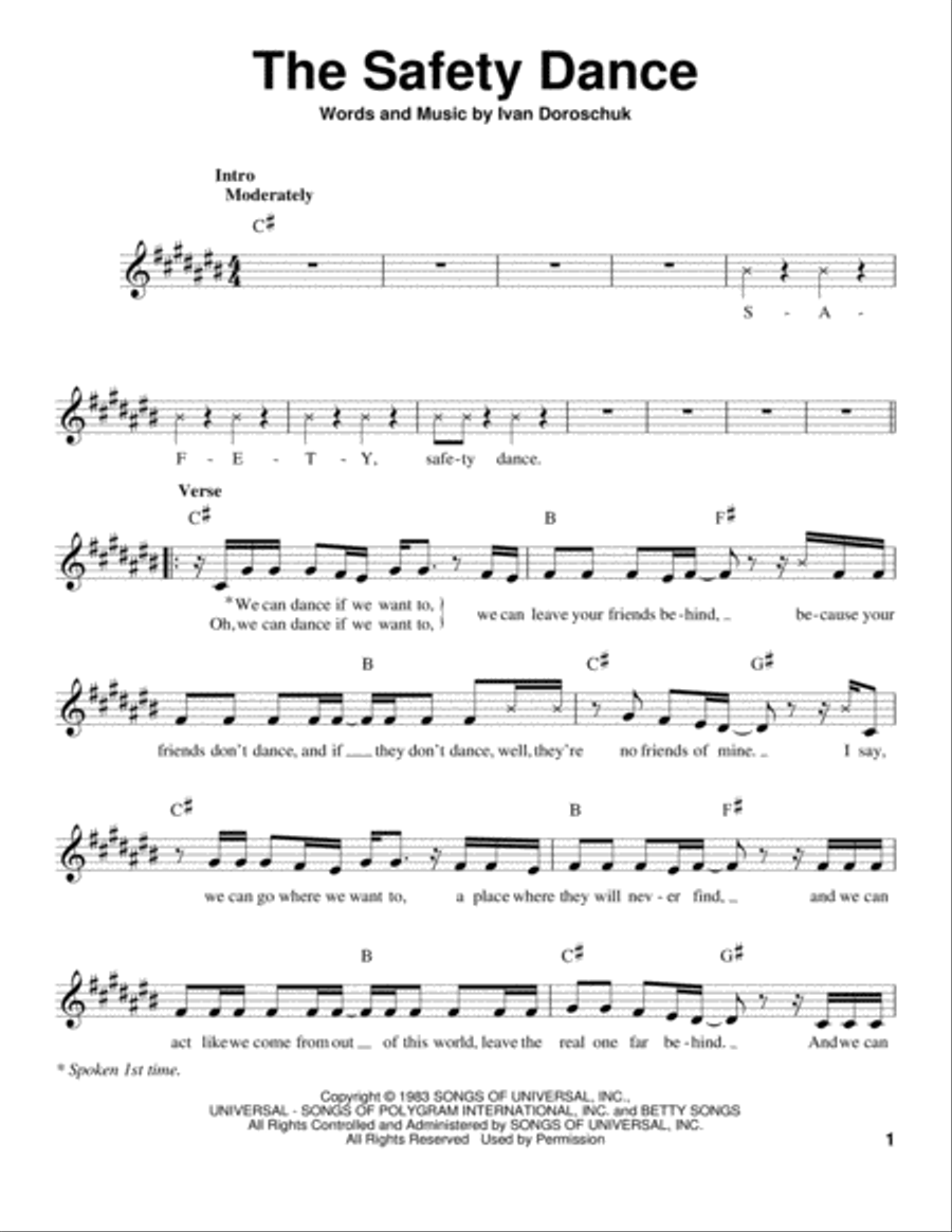 The Safety Dance Voice scores gallery preview page 1
